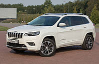 Дефлекторы окон Ветровики Jeep Cherokee V (KL, 5-поколение) 2013- "молдинг из нержавеющей стали 3D"