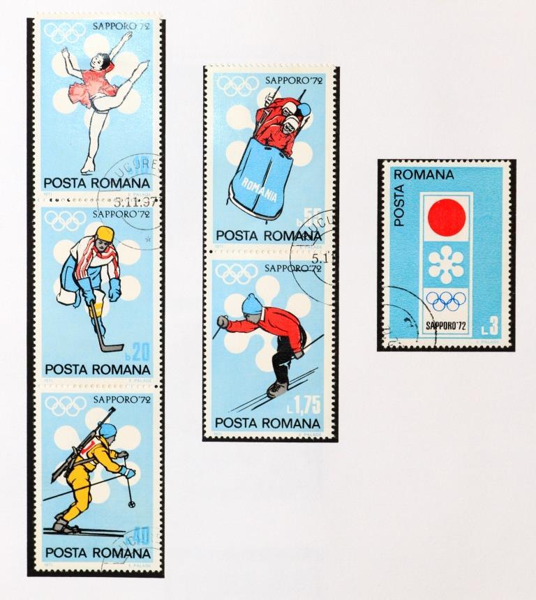 Набір марок Румунії 1971 р. "XI зимові Олімпійські ігри в Сапоро 1972 г." (6 шт.)