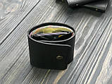 Шкіряний міні гаманець ручної роботи ERIN чорний, фото 3