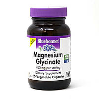 Магний Глицинат, 400 Мг, Magnesium Glycinate, Bluebonnet Nutrition, 60 вегетарианских капсул