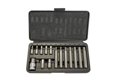 Набір біт 15пр. 1/2" Hex з бітотримачем (H10, H12, H4, H5, H6, H7, H8мм) ROCKFORCE RF-4155