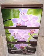 Комод на 4 шухляди з декором "Орхідея 2" Алеана кремовий