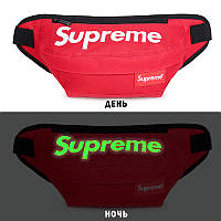 Чоловіча (жіноча) бананка, що світиться через плече або на пояс Supreme - червона поясна / нагрудна сумка