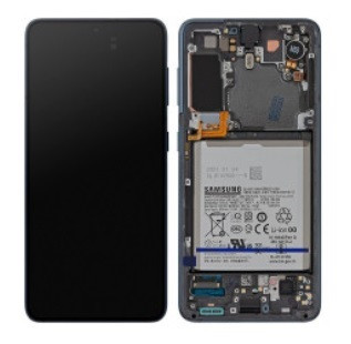 Дисплей Samsung G991 ⁇ Galaxy S21 із сенсорним склом рамкою й акумулятором (Сірий) Оригінал, фото 1