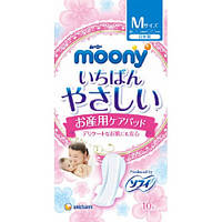 Послеродовые прокладки Unicharm MOONY Birth Care Pads M 17.5см Х 40см , 10шт