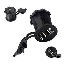 Розетка USB монтажна автомобільна 12-24V з підсвічуванням, фото 6