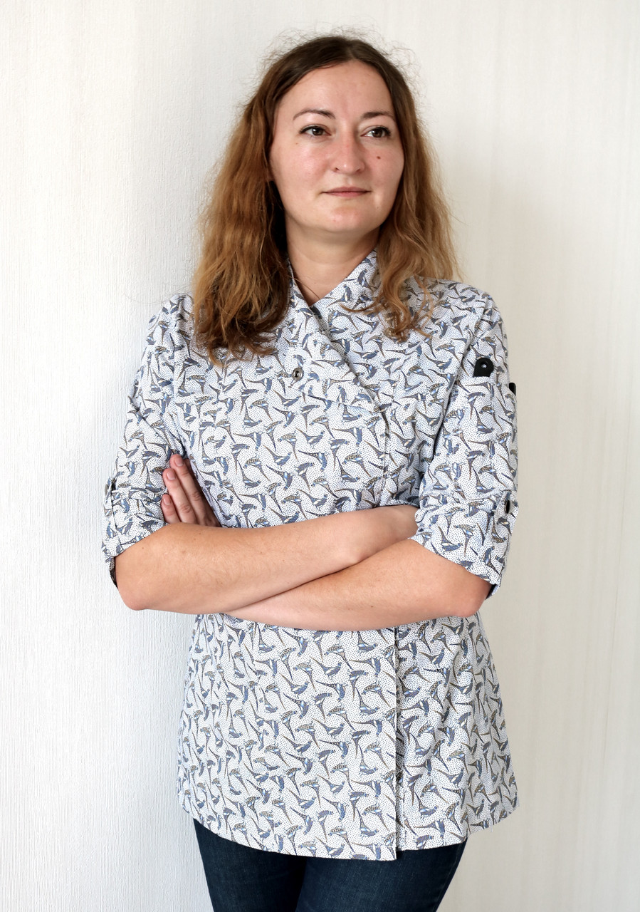 Кітель кухарський жіночий білий з птахами Atteks - 00893