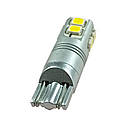 Комплект світлодіодних ламп NAPO LED T10-2835-10smd-15W 12-24V W5W W16W T10 колір світіння білий 2 шт, фото 3
