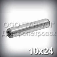 Штифт 10х24 ГОСТ 12207-79 (DIN 7979D, ISO 8735) цилиндрический с резьбой закалённый шлифованый