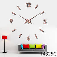 Настенные 3д часы 80-130см Timelike DIY clock Медные большие 3Dчасы на стену (арт.Т4235)