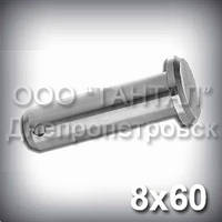 Палець — вісь 8х60 DIN 1444 В (ГОСТ 9650-80 тип 6) ISO 2341 сталевий оцинкований