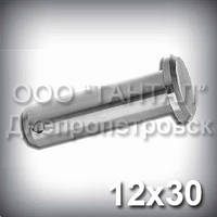 Палець — вісь 12х30 DIN 1444 В (ГОСТ 9650-80 тип 6) ISO 2341 сталевий оцинкований