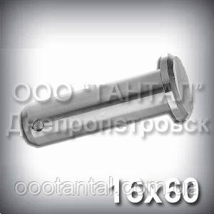 Палець — вісь 16х60 DIN 1444 В (ГОСТ 9650-80 тип 6) ISO 2341 сталевий оцинкований