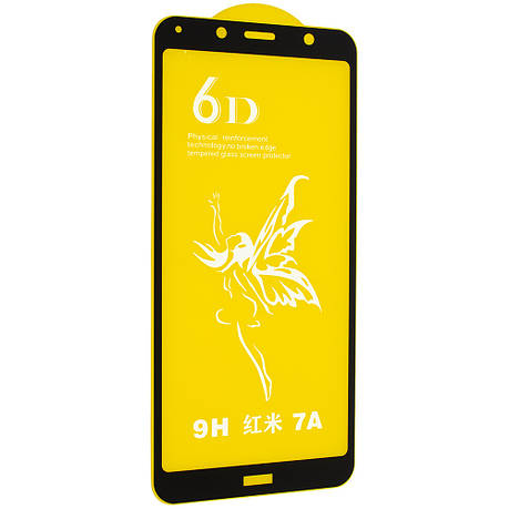Захисне скло 6D для Xiaomi Redmi 7A Black, фото 1