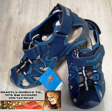 Туфлі сандалі для хлопчика Туреччина розмір 34 устілка 20,5 см сині еко-шкіра