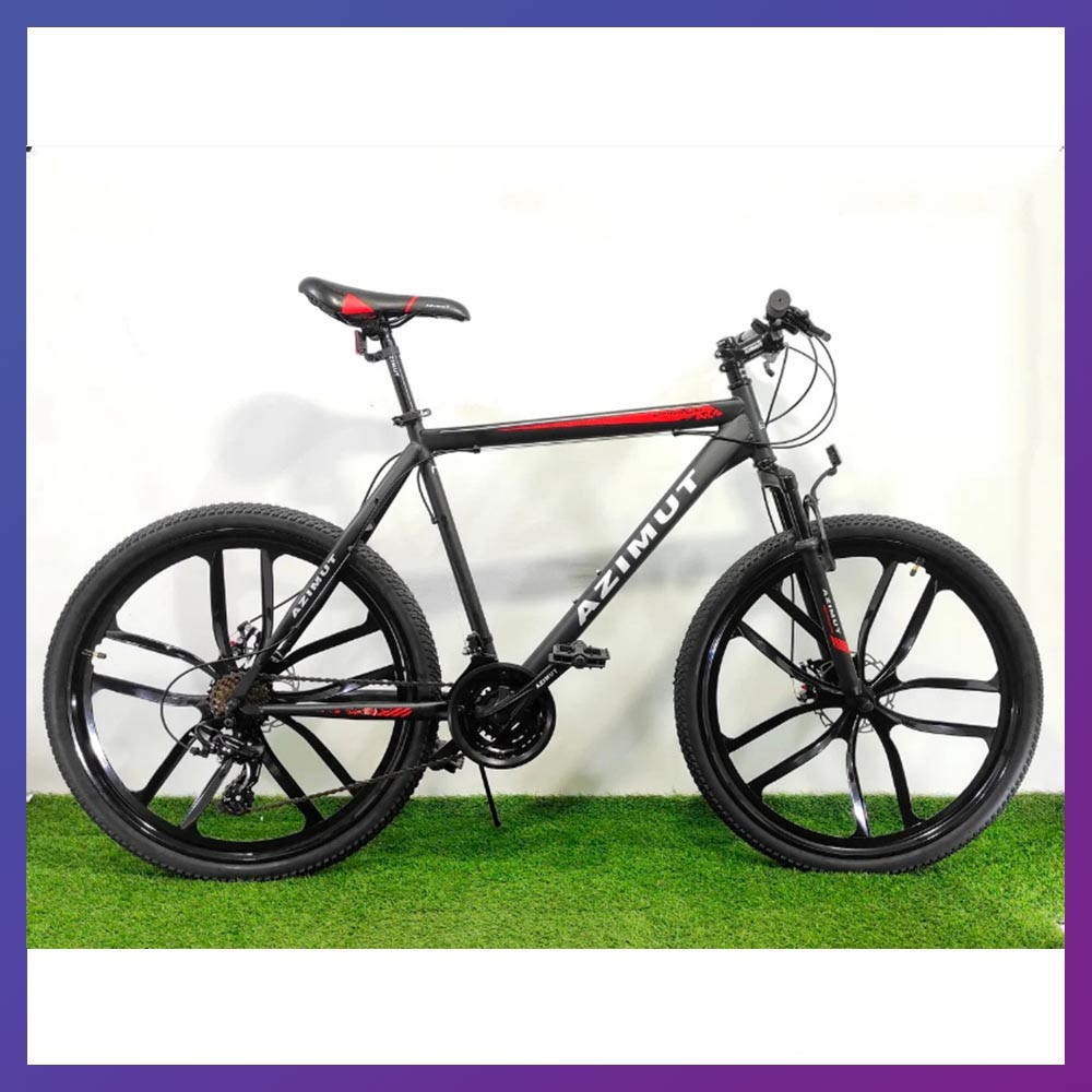 Велосипед гірський двоколісний однопідвісний Azimut Energy 26 GD premium 26 дюймів 21 рама чорно-червоний