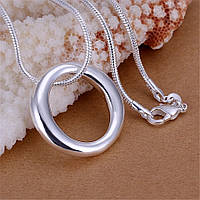 Кулон Кольцо круг цепочка подвеска серебристый серебро 925 минимализм