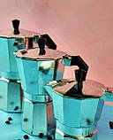 Гейзерна кавоварка на 6 чашок 300 мл з алюмінію Edenberg EB-3782 Кавоварка на газову плиту, фото 2