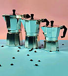 Гейзерна кавоварка на 9 чашок 450 мл з алюмінію Edenberg EB-3783 Кавоварка на газову плиту, фото 2