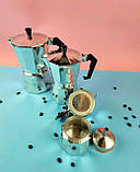 Гейзерна кавоварка на 6 чашок 300 мл з алюмінію Edenberg EB-3782 Кавоварка на газову плиту, фото 4