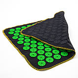 Набір для йоги 3в1 Килимок для йоги + Масажний килимок Аплікатор Кузнєцова + валик OSPORT Set 30 (n-0061) Чорно-салатовий, фото 6