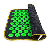 Масажний килимок Аплікатор Кузнєцова (акупунктурний голчастий масажер для спини) OSPORT Lite 50 (apl-004) Чорно-зелений, фото 3