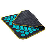 Набір для йоги 3в1 Килимок для йоги + Масажний килимок Аплікатор Кузнєцова + валик OSPORT Set 30 (n-0061) Чорно-бірюзовий, фото 6