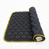 Масажний килимок Аплікатор Кузнєцова (акупунктурний голчастий масажер для спини) OSPORT Lite 50 (apl-004) Чорно-чорний, фото 3