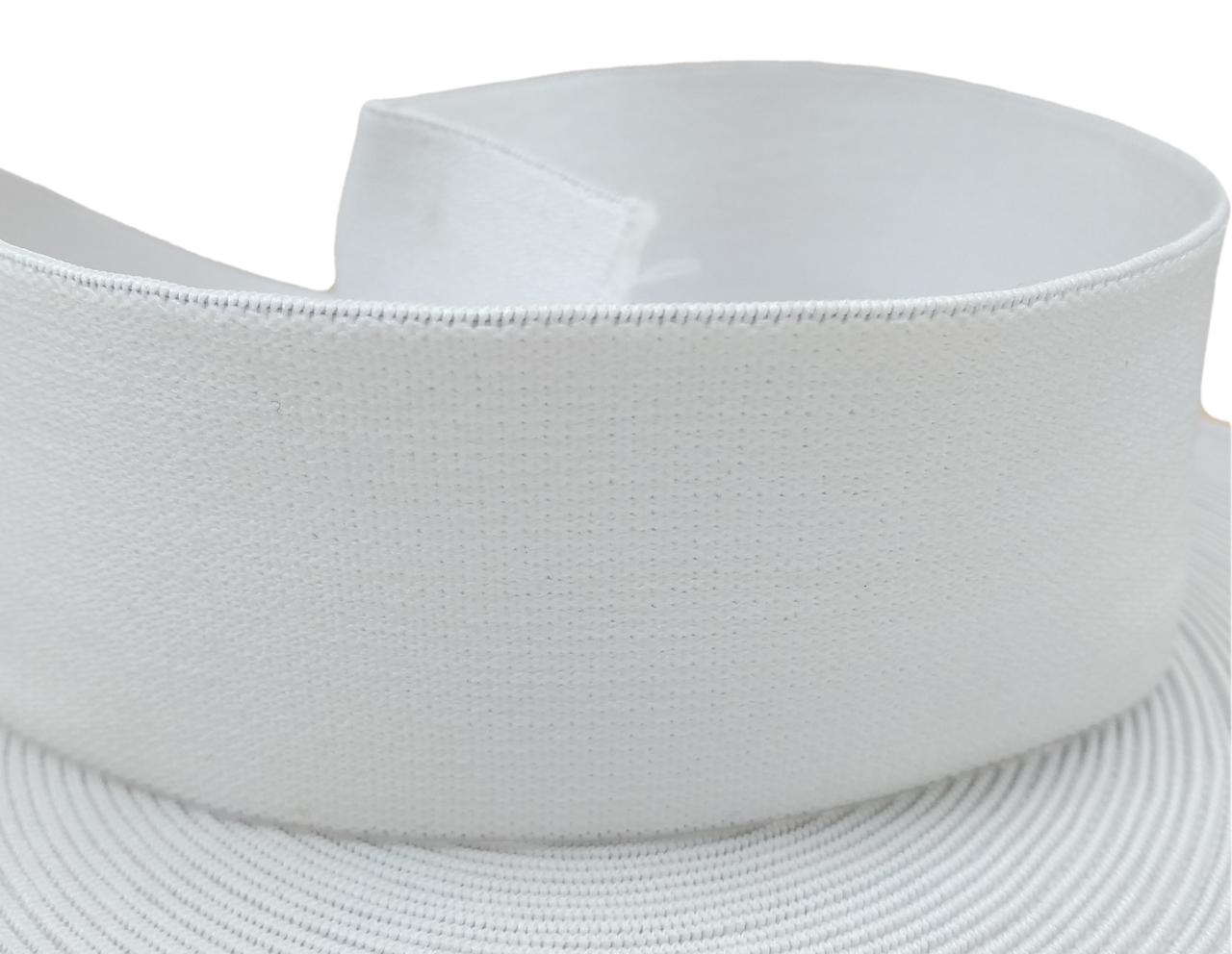 Стрічка еластична, гумка для білизни (люкс) біла, ширина 40 мм намотування 25 метрів