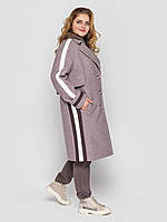 Демісезонне оригінальне жіноче пальто з кашеміру на підкладці розміри 52 54 56