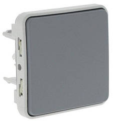 Plexo 1-кнопковий вимикач кнопковий 10А, IP55, сірий Legrand 69540