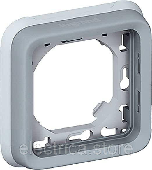 Plexo Рамка 1-постова з супортом, IP55, сірий Legrand 69681, фото 1