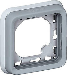 Plexo Рамка 1-постова з супортом, IP55, сірий Legrand 69681