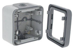 Plexo Коробка для накладного монтажу 1-постова IP55, сірий Legrand 69651