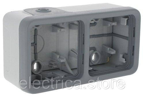 Plexo Коробка для накладного монтажу 2-постова, горизонтальна IP55, сірий Legrand 69672, фото 1