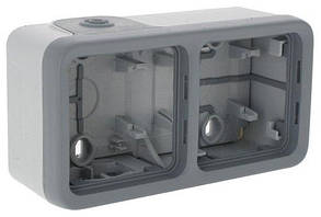Plexo Коробка для накладного монтажу 2-постова, горизонтальна IP55, сірий Legrand 69672