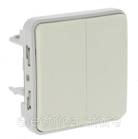 Plexo 2-клавішний вимикач прохідний 10А, IP55, білий Legrand 69625, фото 1
