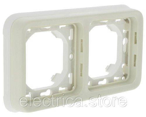 Plexo Рамка 2-постова горизонтальна, ІР55, білий Legrand 69694, фото 1