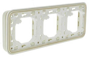 Plexo Рамка 3-постова горизонтальна, ІР55, білий Legrand 69698