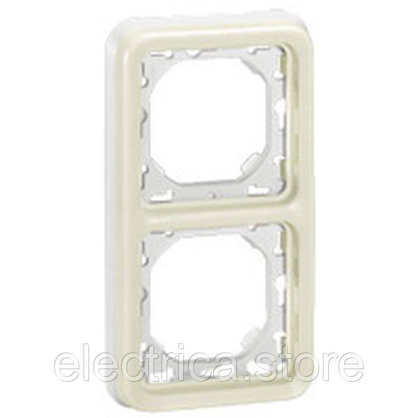 Plexo Рамка 2-постова вертикальна, ІР55, білий Legrand 69696, фото 1
