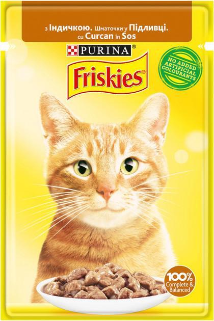 Вологий корм Purina Friskies шматочки в підливі з індичкою для котиків 26 шт по 85 г