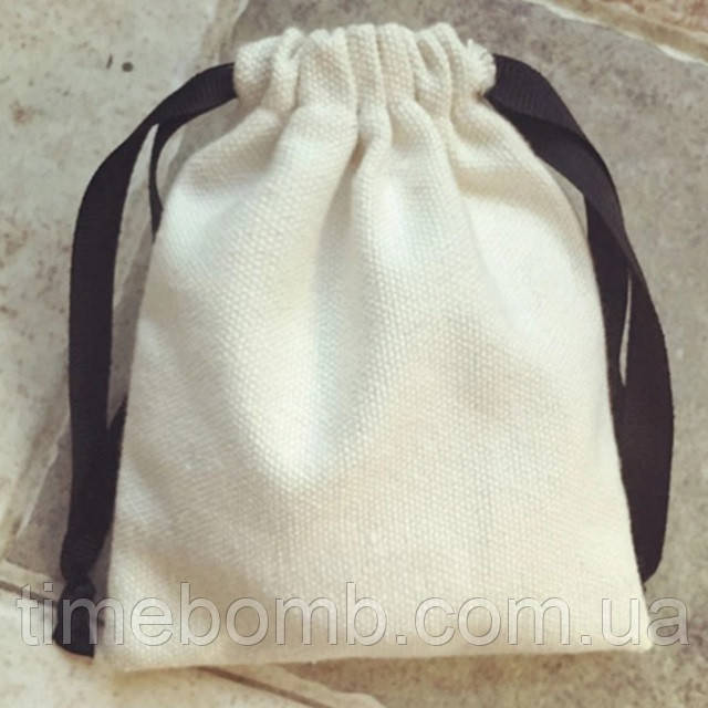 Білий мішечок з бавовни 10 x 15 см