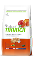 Сухой корм Trainer Natural Adult Medium Con Pollo Fresco, Riso & Aloe Vera для собак средних пород 12 кг.