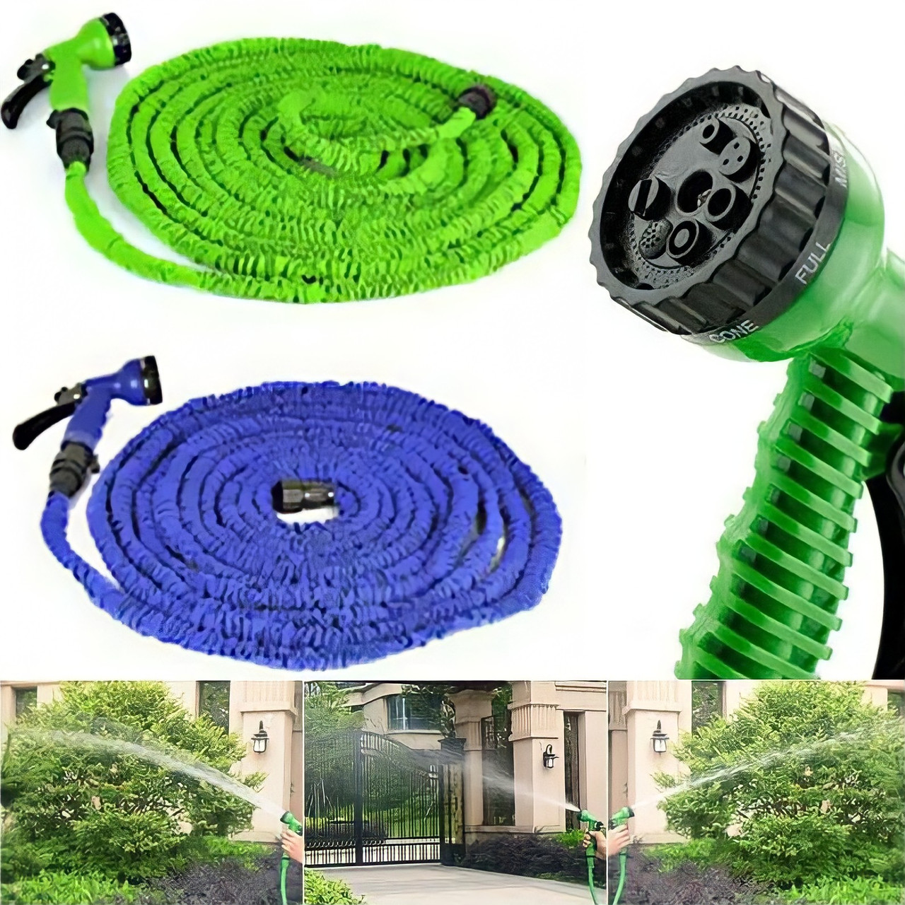 Шланг поливальний X-hose для саду 60 м ⁇ xhose шланг для поливання з насадкою розпилювачем 7 режимів