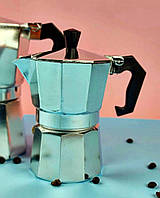 Гейзерная кофеварка на 3 чашки газовая Edenberg EB-3781 Гейзер для кофе Мраморное покрытие