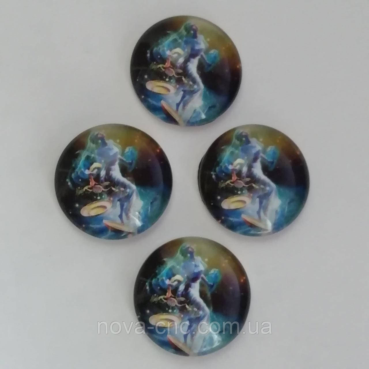 Акриловые клеевые кабошоны для украшений 21 мм 10 шт