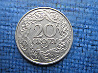 Монета 20 грошей Польша 1923 магнитная
