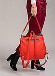 Жіночий червоний рюкзак-сумка для дівчинки підлітка старшокласниці 8 - 11 клас, шкільний, для студентки, фото 4