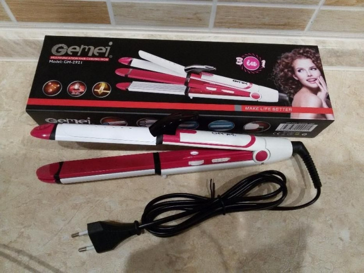 СТАЙЛЕР GEMEI GM 2921 3 В 1 ЛОКОН ВИПРЯМИК ГОФРЕ GEMEI 2921
