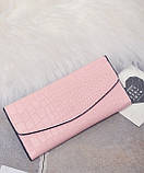 Стильний жіночий гаманець 2в1 з екошкіри блідо-рожевий, фото 2